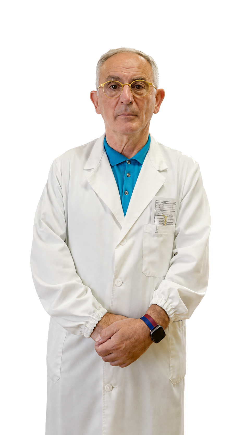 Prof. Raoul Saggini in camice bianco